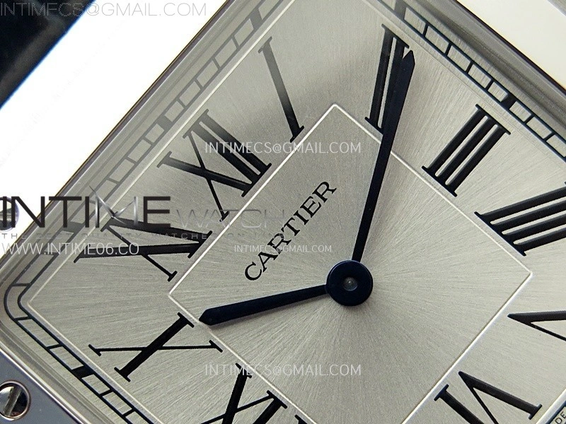 Santos Dumont 46.6mm SS F1F Best Edition Silver Dial on Blue Leather Strap Quartz